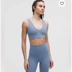 lululemon Align™ V-Neck Bra Light Support, A/B Cup. Size 12. Washed Denim